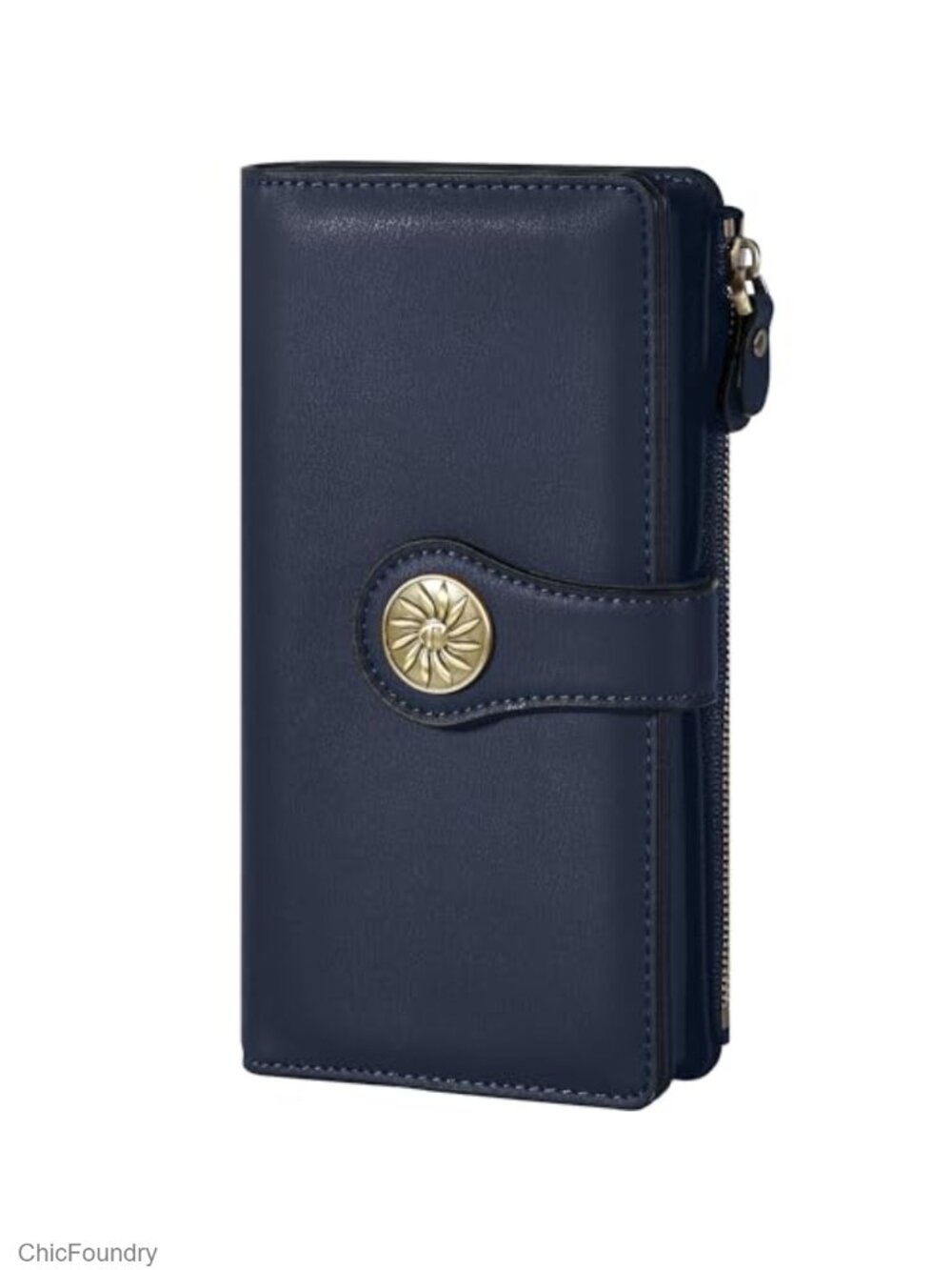 RFID Blocking Trifold Clutch Wallet Large Capacity Card Holder Travel Purse